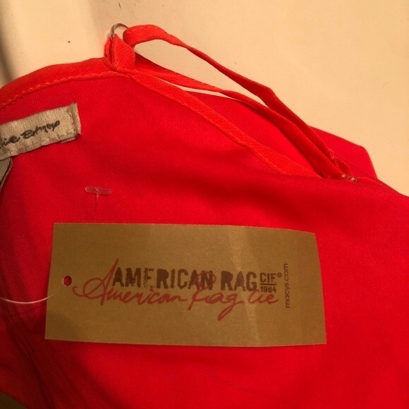 American Rag CIE Sz L Diva Pink Pleated Spaghetti Strap Midi Party Dress - Picture 6 of 7